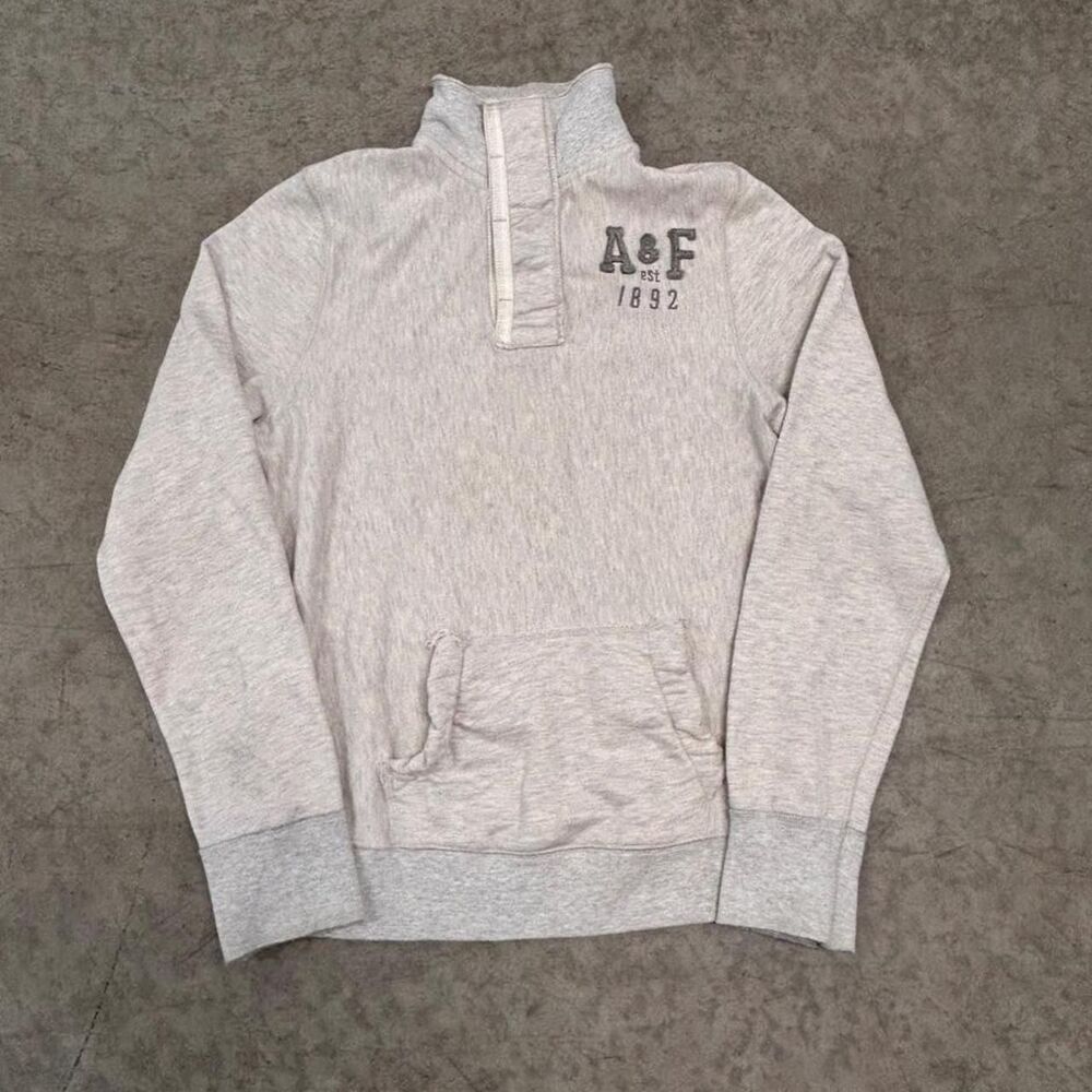 Abercrombie-fitch Women's Grey and White Sweatshirt
